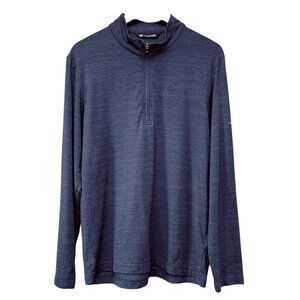 TRAVIS MATHEW Mens Golf Shirt Medium Blue Long Sleeve 1/4 Zip Desert Springs